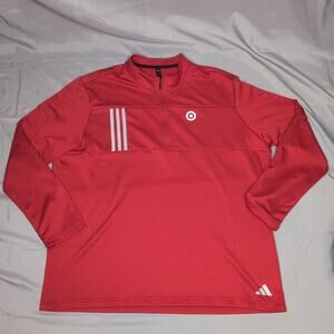 Adidas Men's Sz XXL 1/4 Zip Jacket Target Red Pullover Shirt